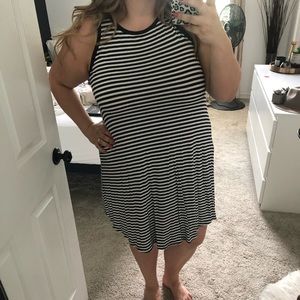 Black and White Stripe Tank Dress